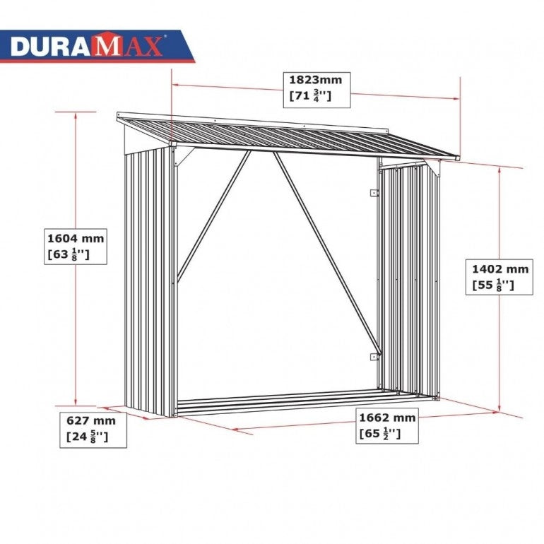 Legnaia WoodStorage 6'x 2' di Duramax, 182 x 73 x 160 cm