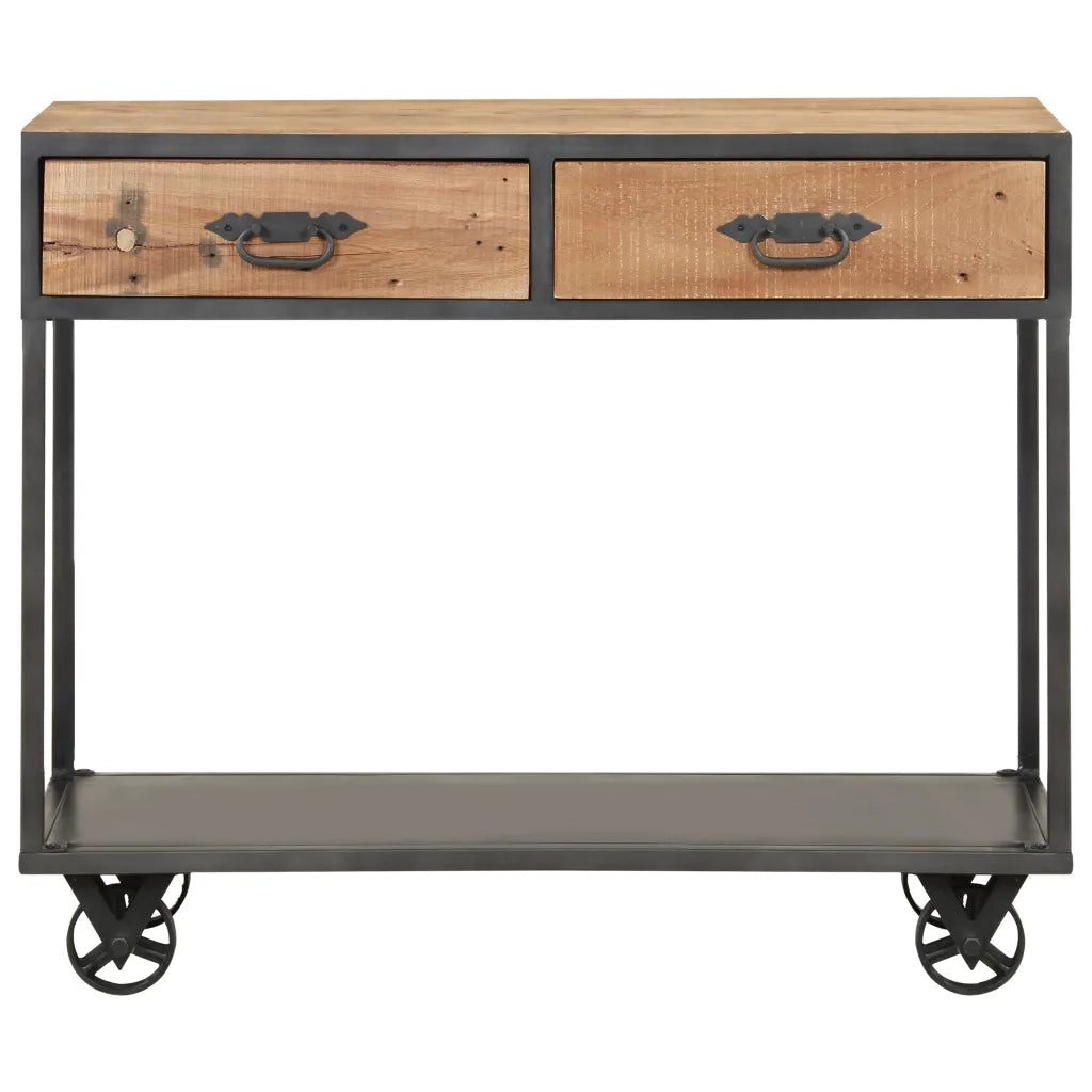 Tavolo Consolle 90x35x74cm in Legno Massello di Recupero