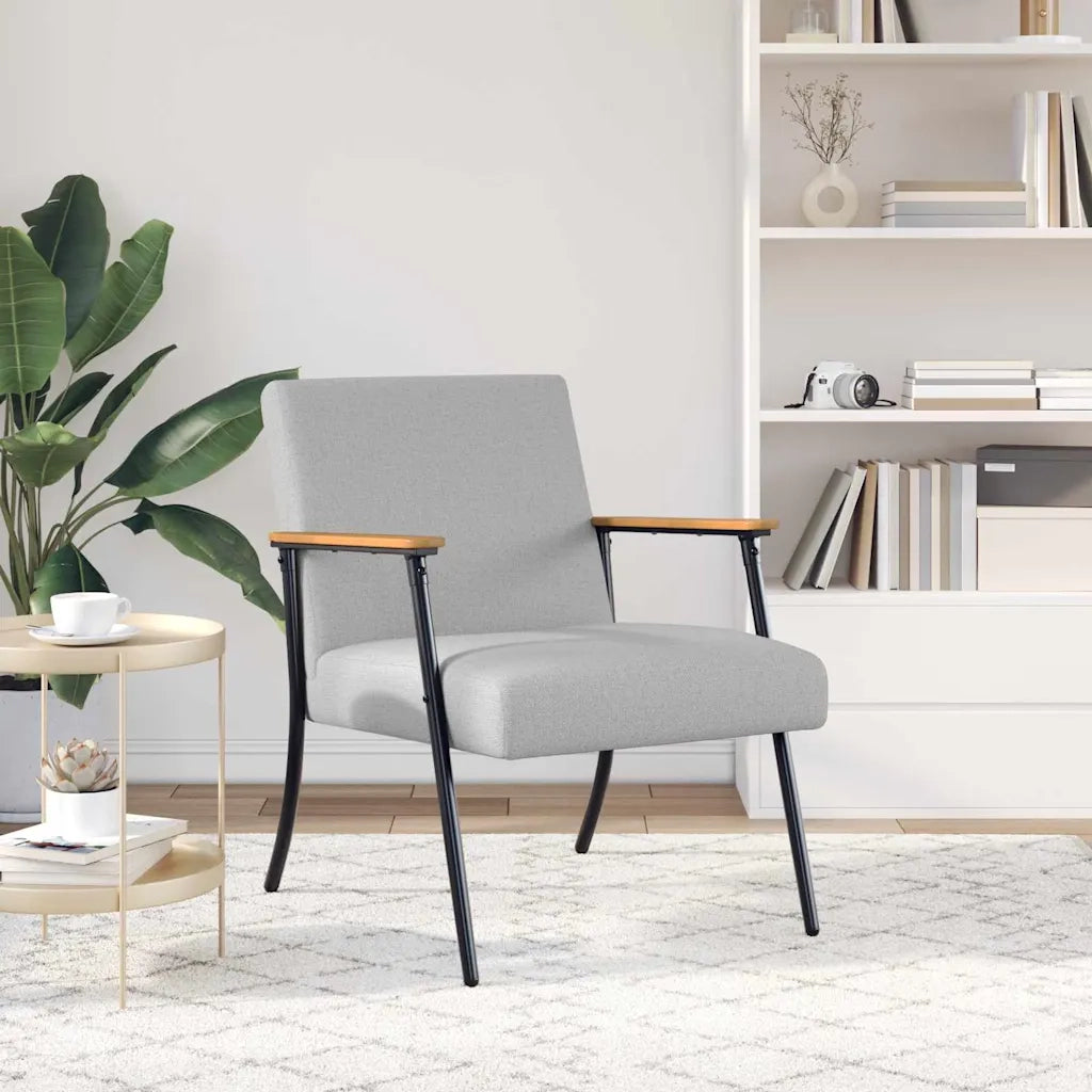 Poltrona-Divano Sedia-Poltroncina Grigio Nuvola Tessuto 242809
