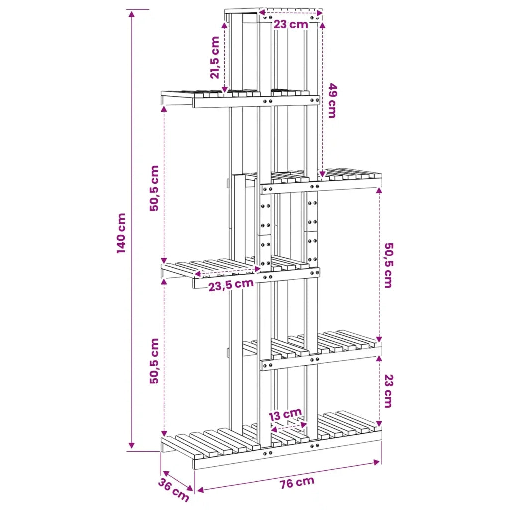 Supporto per piante Naturale 68 x 23,5 x 140 cm 903096