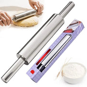 Rotolo di impasto in acciaio inossidabile 43 cm - Rotante - Progettato ergonomicamente - Senza manutenzione - Adatto per pizza/impasto - Accessori da forno di alta qualità - Rotolo di impasto