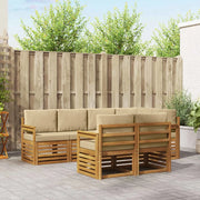 Set divano sezionale con cuscino 7 pcs Naturale e Beige 3374958