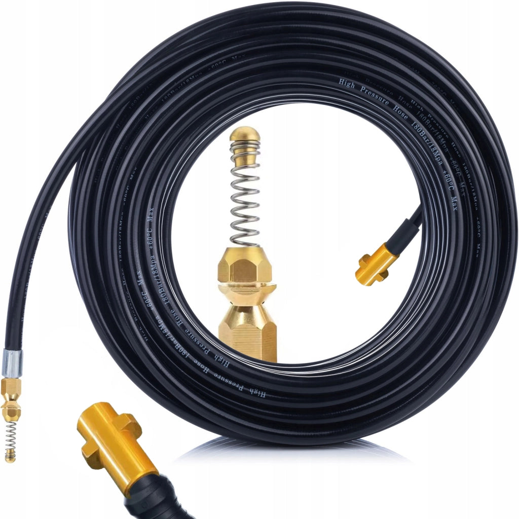 Tubo Alta Pressione 30m – Compatibile con Idropulitrice Kärcher K2–K7 | Ugello a Molla in Ottone | Fino a 60°C
