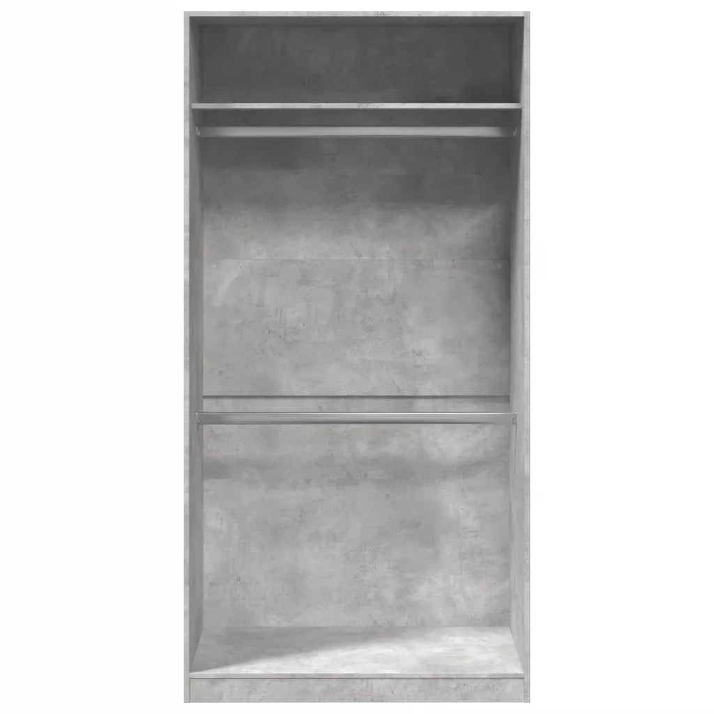 Armadio Grigio Cemento 100x50x200 cm in Legno Multistrato