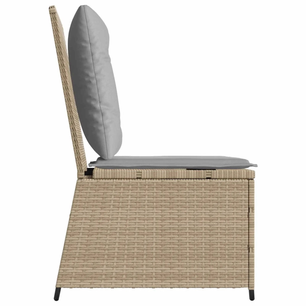 Divano da giardino con cuscino-Sofa da Giardino-Divano da esterno Beige e grigio polyrattan