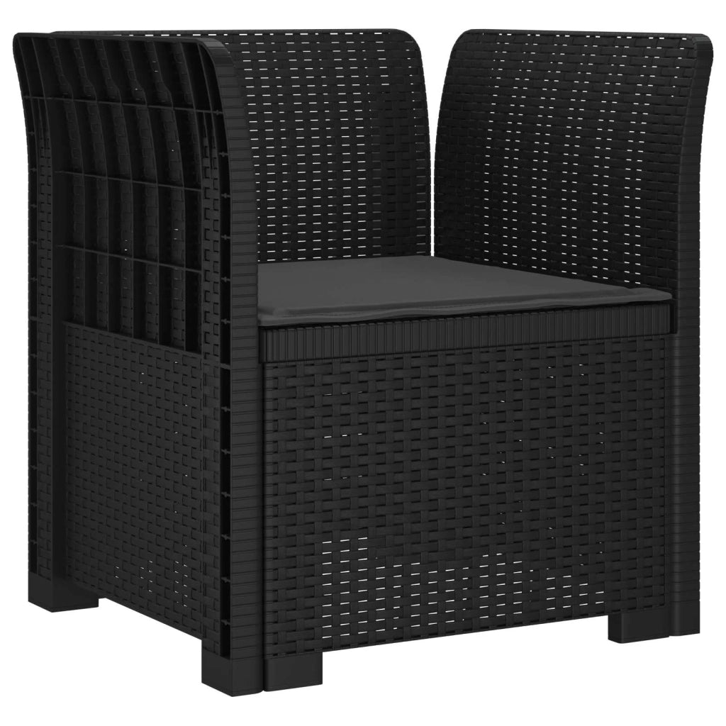 Sedia da giardino-Poltrona a 1 Posto con Cuscino Aspetto Rattan PP Antracite 821923