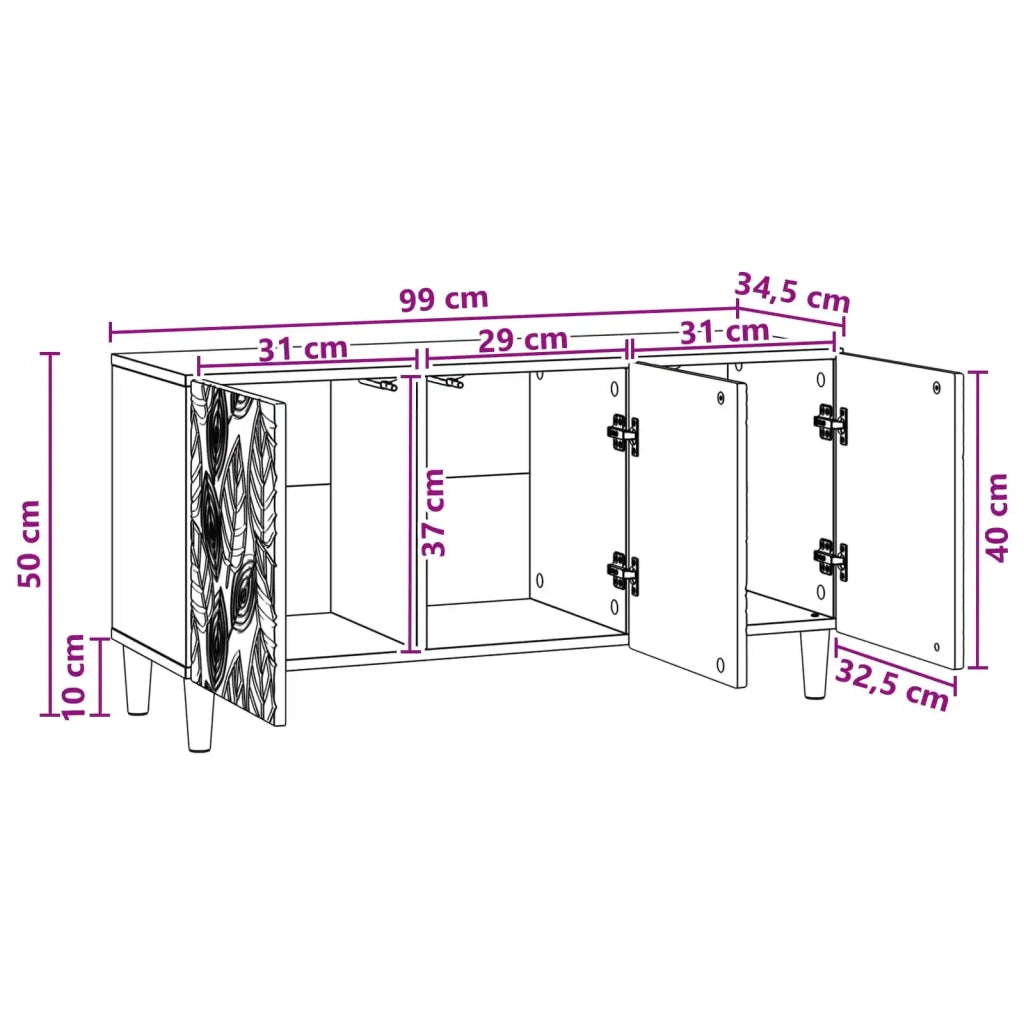 Mobile TV 99 x 34,5 x 50 cm Nero Legno ingegnerizzato 895176