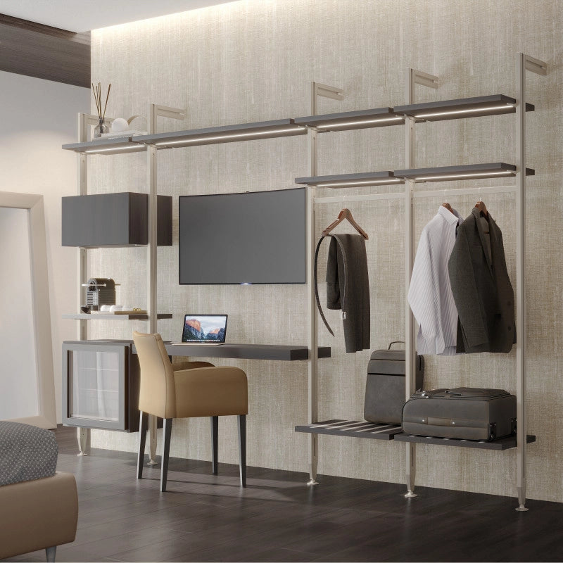 Kit di 3 mensole con staffe e supporti a parete Jagmet, lunghezza 280 mm, Acciaio, Verniciato bianco