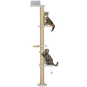 Rascatore per Gatti 5 Livelli con Palla ¨C Zephmum ¨C Grigio 48x21x180 cm