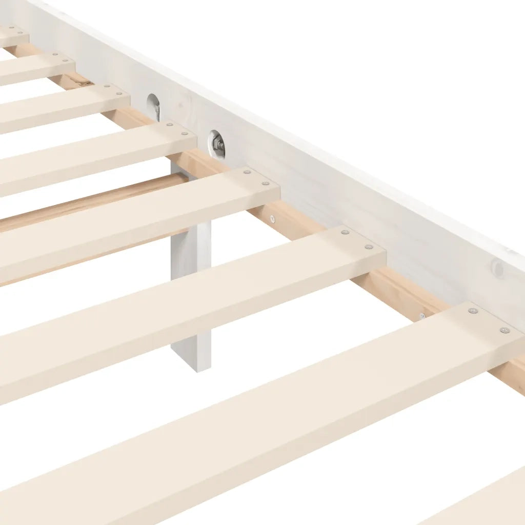 Giroletto senza Materasso Bianco 160x200 cm Legno Massello Pino 3192242