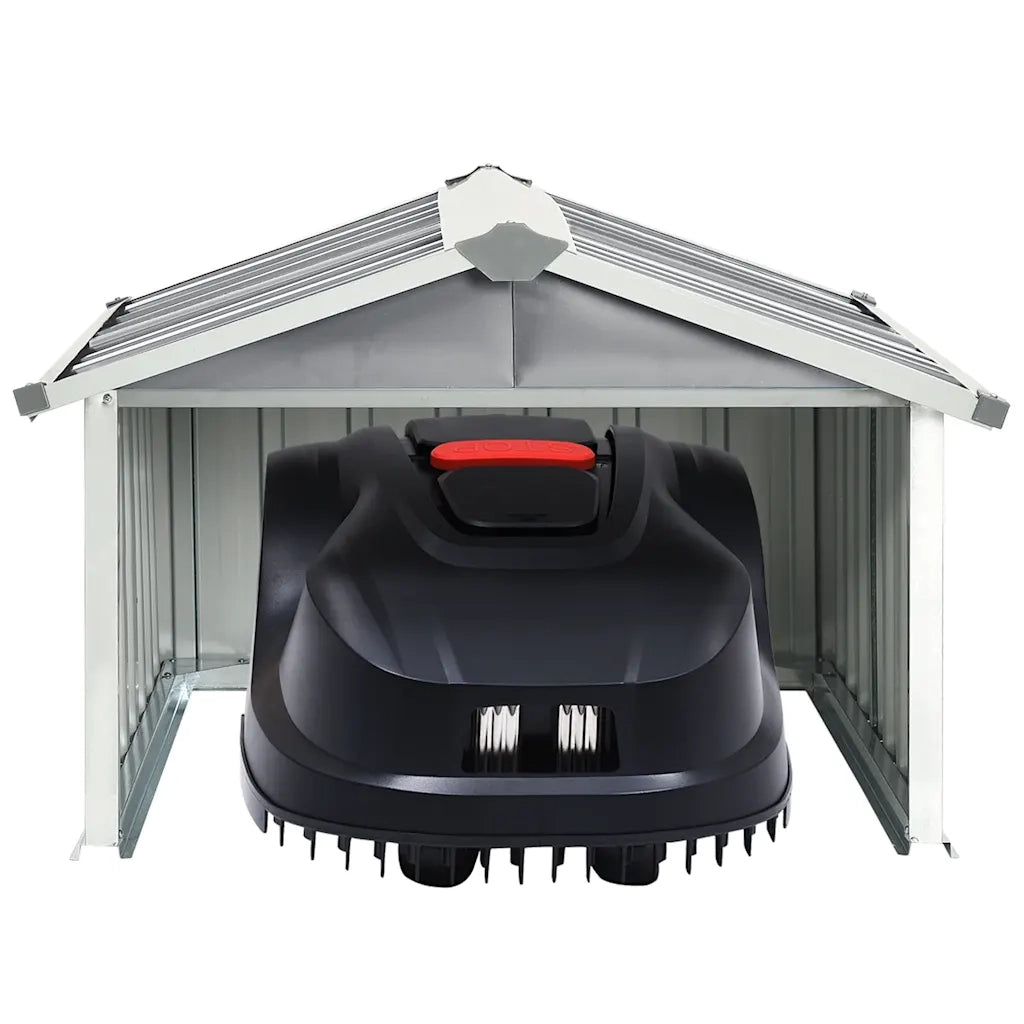 Capanno per Robot Tosaerba-Casetta da Giardino 92x97x63 cm Acciaio Zincato Grigio