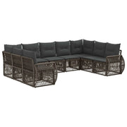 Set Divano da Giardino 9 pcs Grigio e Grigio Scuro polyrattan 3435521