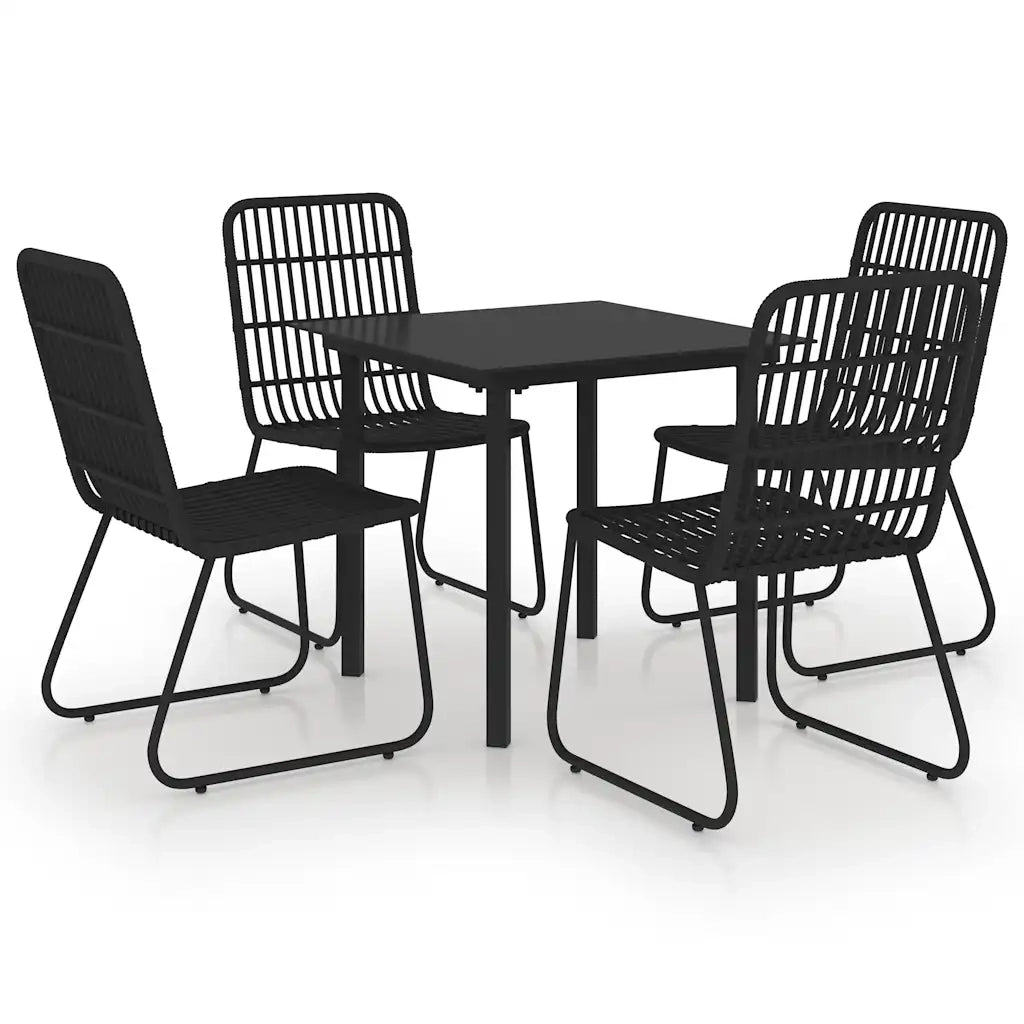 Set da Pranzo da Giardino 5 pz in Polyrattan e Vetro cod mxl 37730