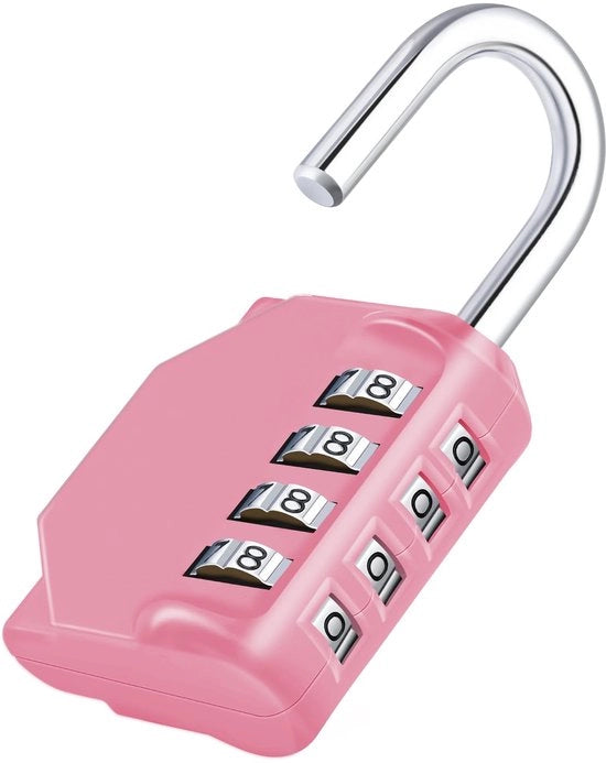 Combinatieslot a 4 cifre, chiusura per combinazione per palestra, serratura per cassetti, chiusura per porta, cancello esterno (rosa)