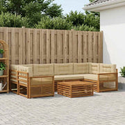 Set di divani da esterno 7 pz Naturale e Beige 3383091