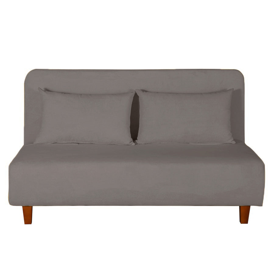 Divano Letto 2 Posti 146x91x82 cm in Tessuto Tortora Scuro