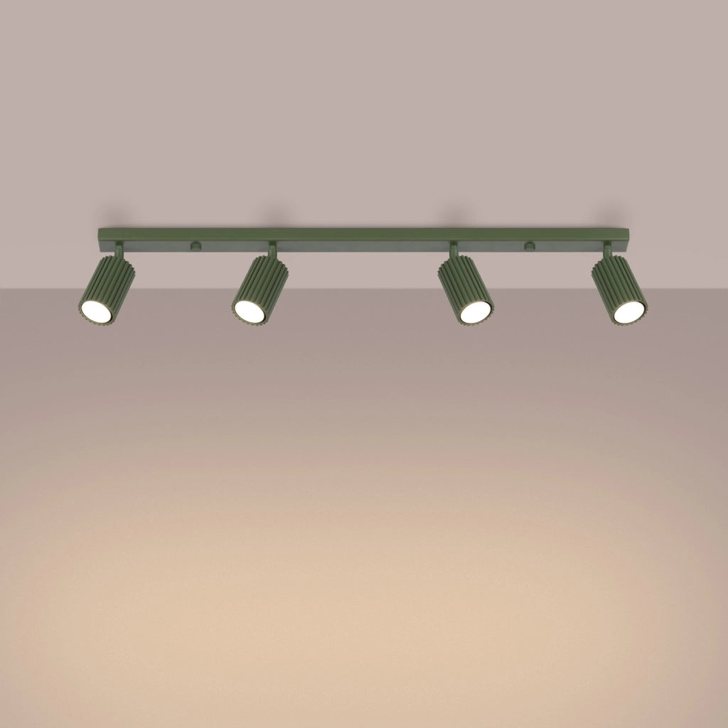 Plafoniera moderna oliva 81cm 4 spot GU10 Gravio Pure Lume