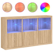 Credenza | Madia | Buffet da pranzo | Armadio da pranzo con Luci LED Rovere Sonoma 181,5x37x100 cm
