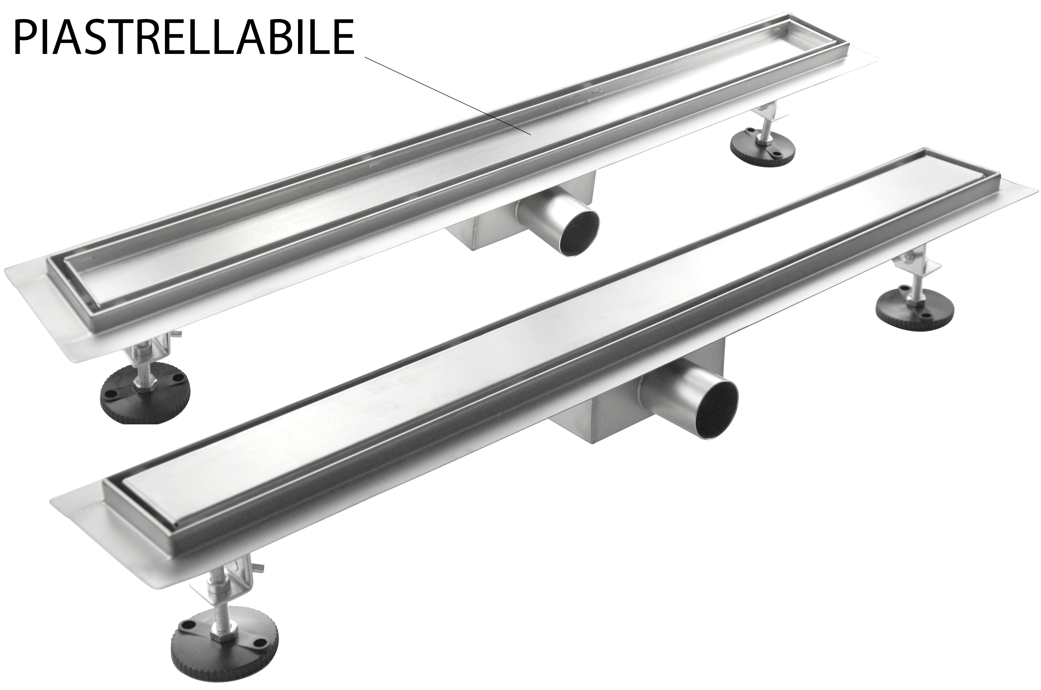 Canalina di Scarico 80x7 cm in Acciaio Inox a Pavimento Linea