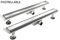Canalina di Scarico 80x7 cm in Acciaio Inox a Pavimento Linea