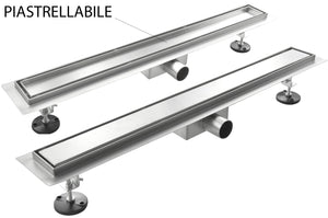 Canalina di Scarico 80x7 cm in Acciaio Inox a Pavimento Linea