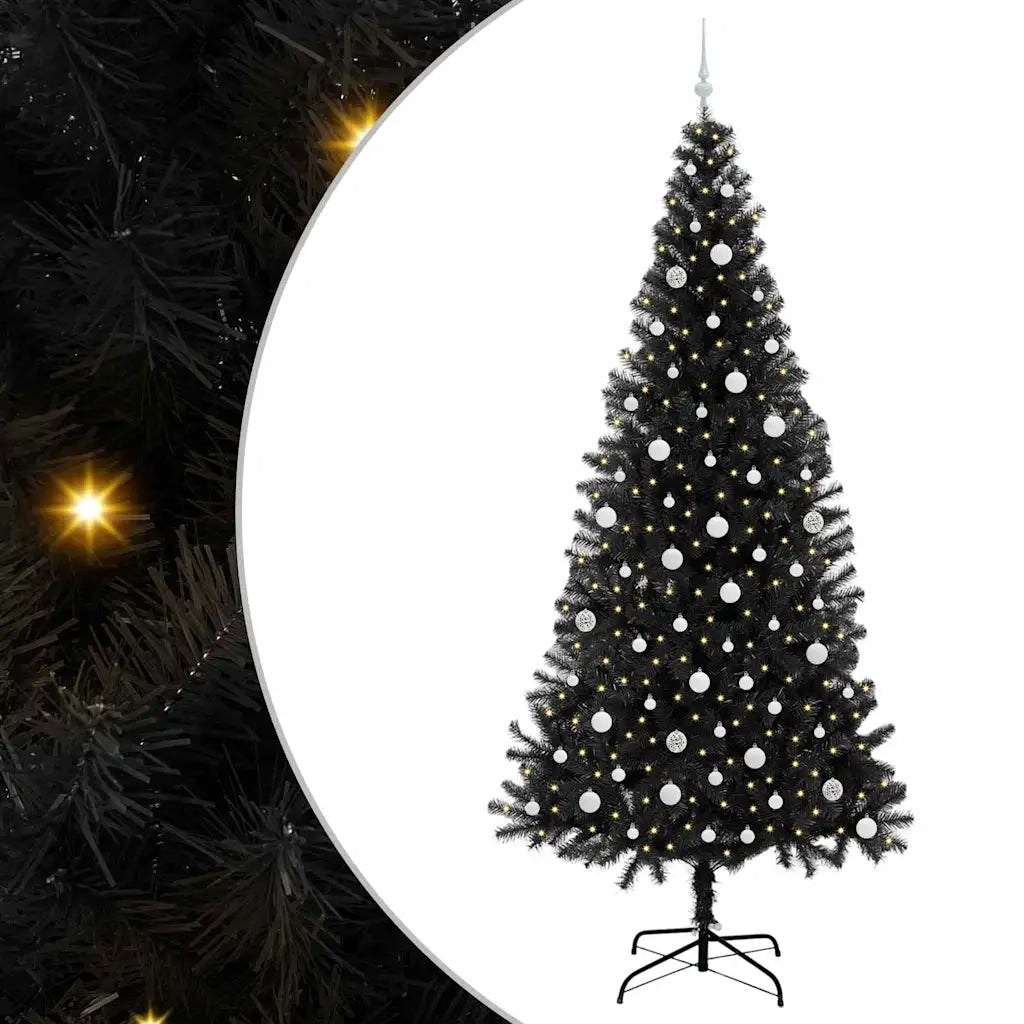 Albero di Natale con 300 LED con supporto Nero 240 cm PVC 3396499