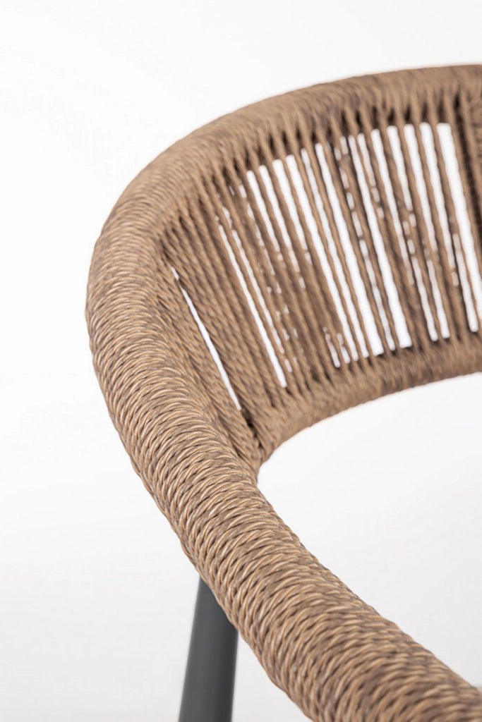 Set 4 Pezzi Salotto da Giardino con Divano 2 Poltrone e Tavolino in Alluminio e Fibra Sintetica Jandia Antracite e