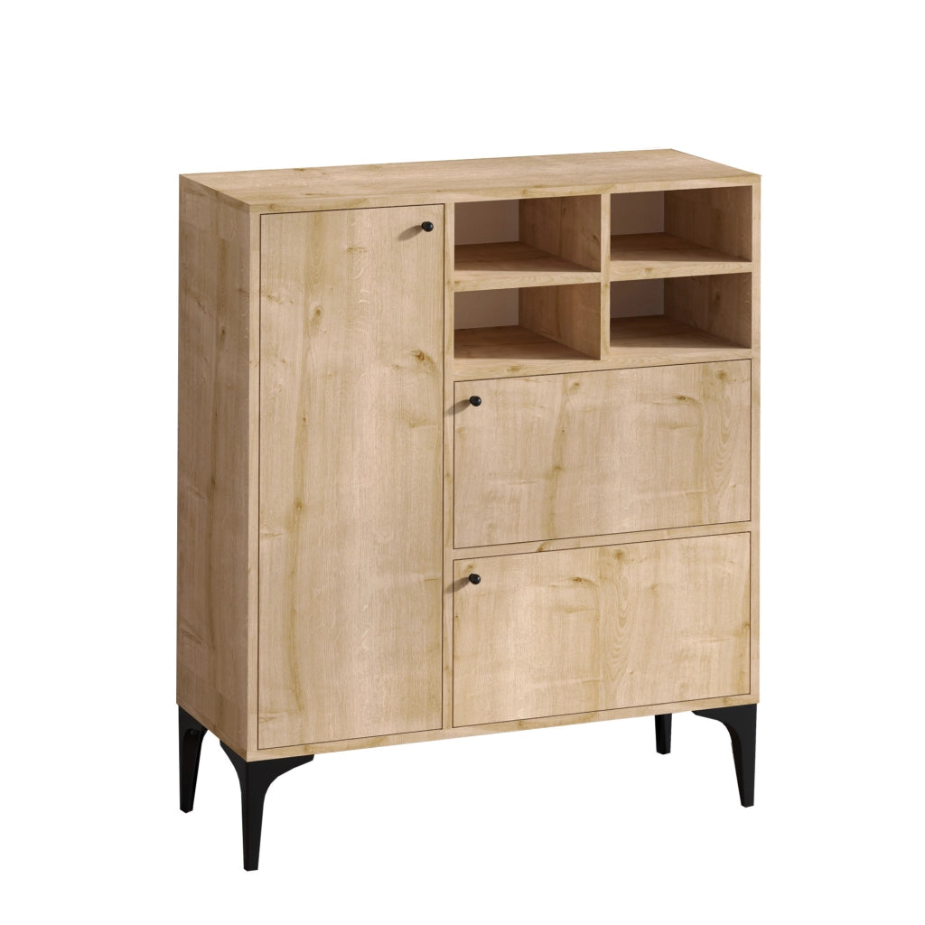 Credenza in legno "Ewa" - 100 x 35 x 125 cm - Rovere Zaffiro