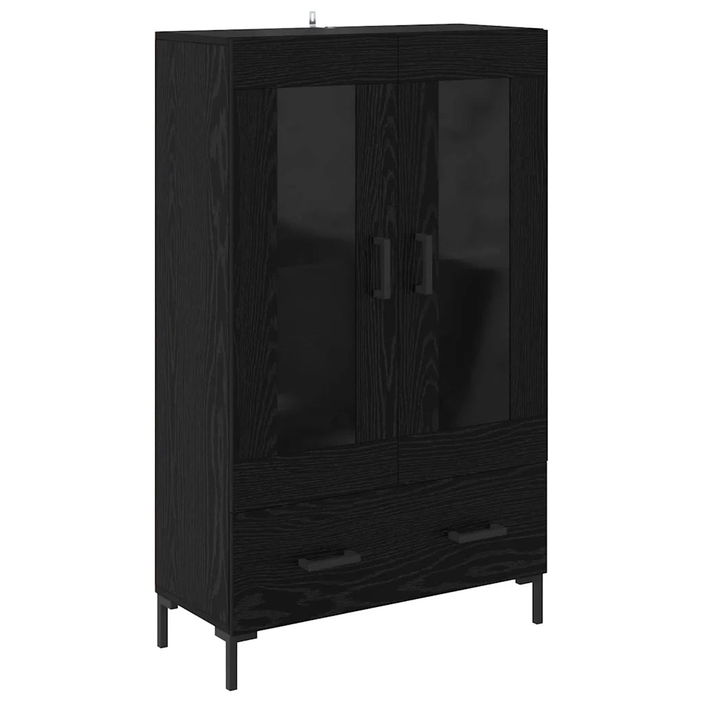 Credenza | Madia | Buffet da pranzo | Armadio da pranzo Rovere Nero 69,5 x 31 x 115 cm Legno multistrato