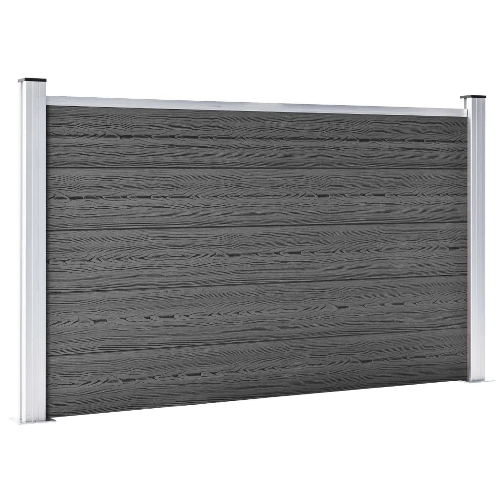 Set Pannelli di Recinzione in WPC 353x105 cm Nero