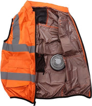 Vestone di sicurezza - Vestone di raffreddamento con 2 ventilatori - Striscia riflettente - Vestone di raffreddamento personale per clima caldo - Lavoro - Corsa - Cucina - Pesca