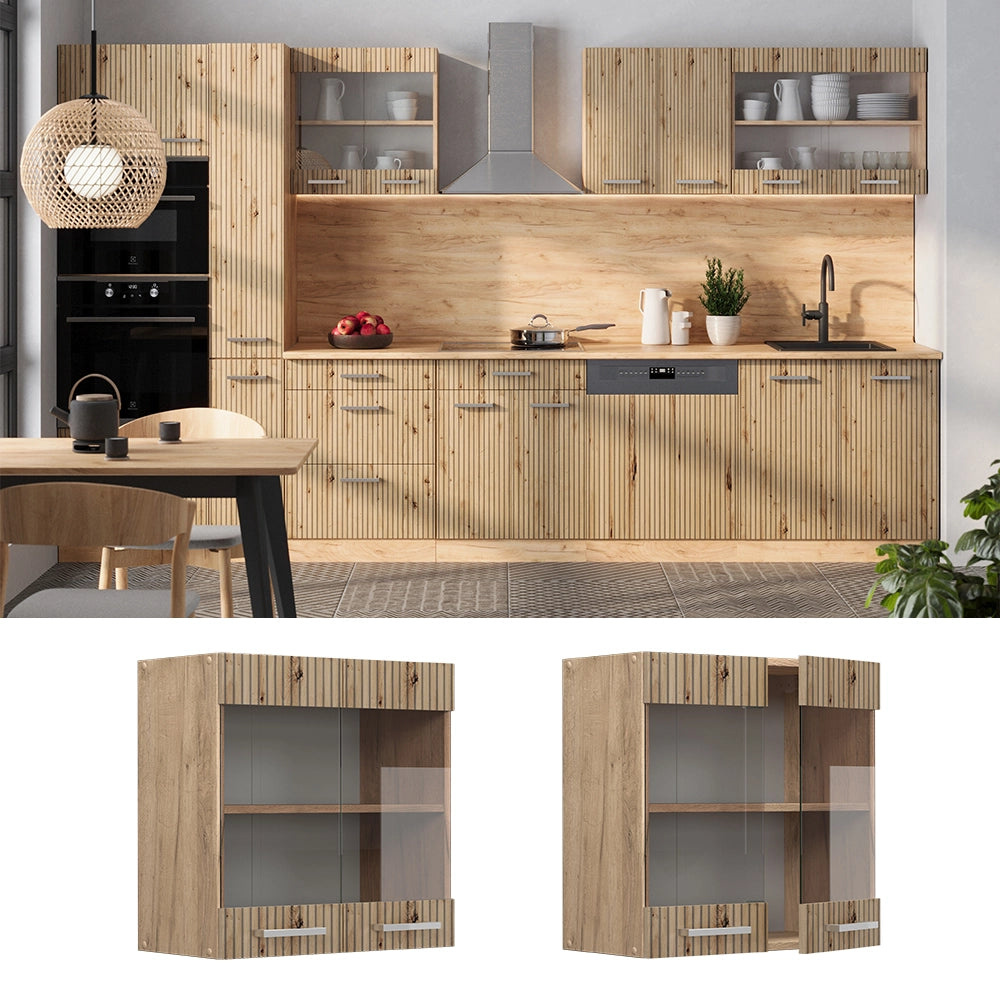 Vicco Mobile da cucina in vetro Rovere artigianale 60 cm