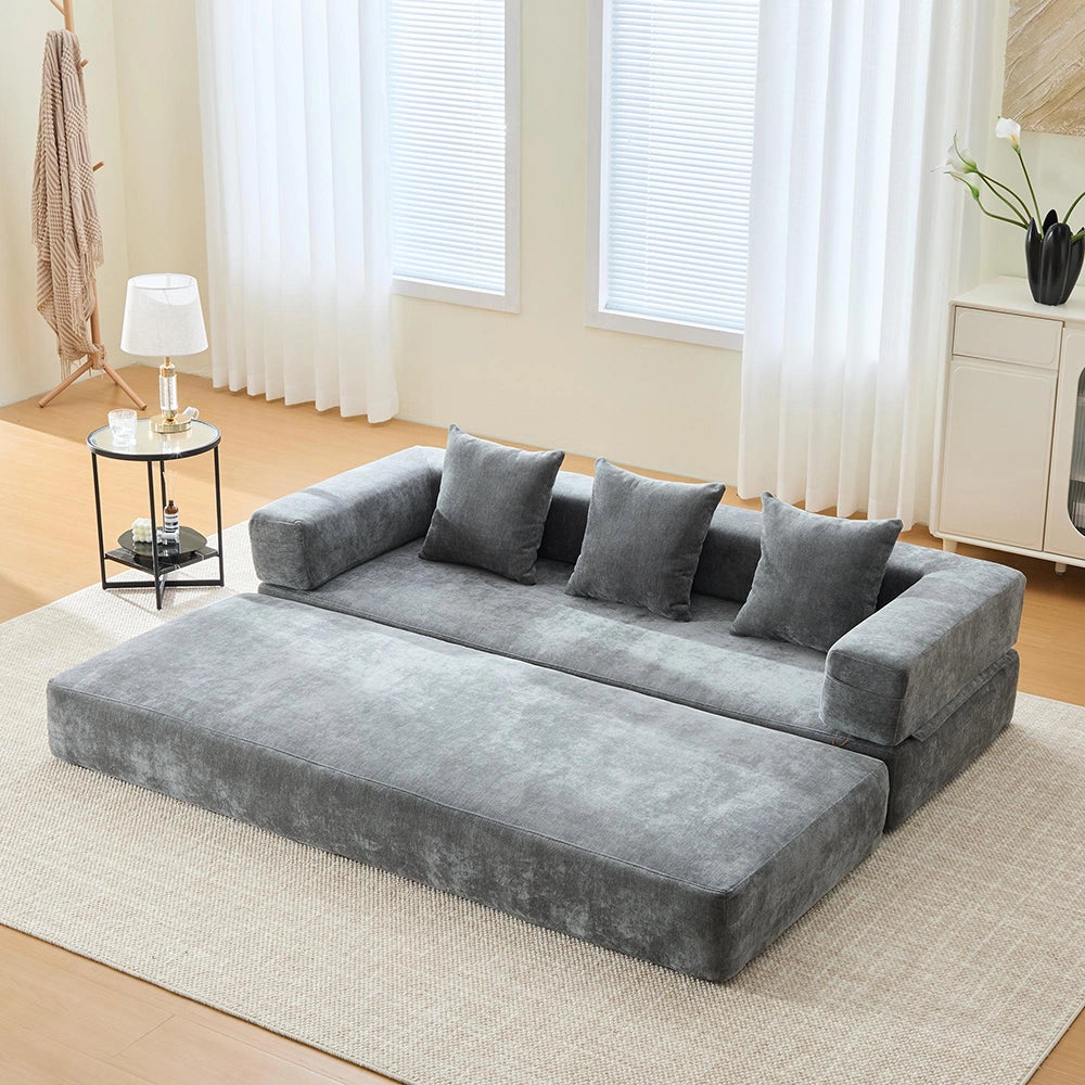Divano angolare 4 posti - Xylo - Con chaise longue, braccioli larghi, modulare