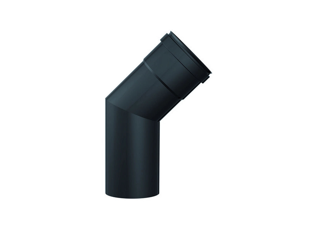 2pz gomito a 45¦ per stufe a pellet col. nero opaco ï cm. 8 cod:ferx.vit22290