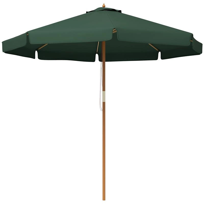 OMBRELLONE DA GIARDINO CON DOPPIO TETTUCCIO IN BAMBÙ E POLIESTERE Ø 325X250 CM VERDE