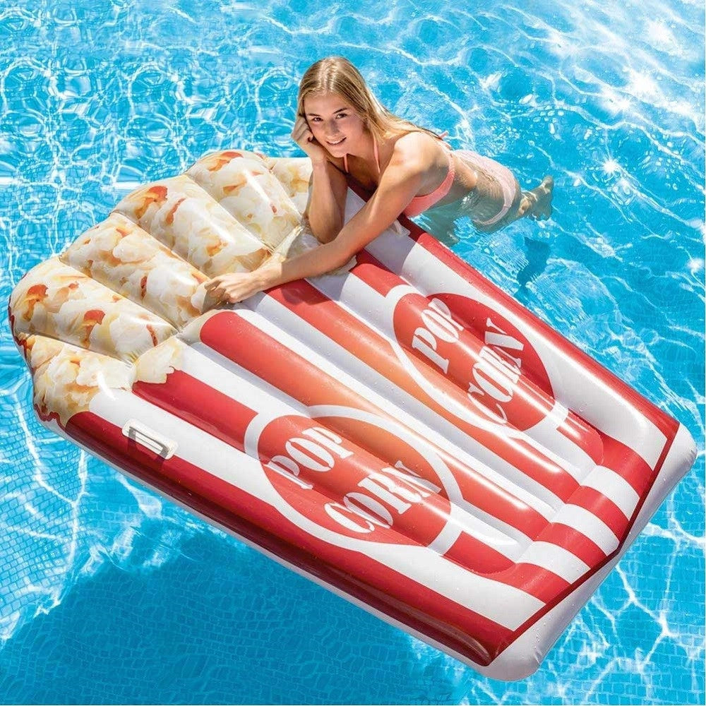 Trade Shop - Materassino Isola Gonfiabile Stampa Pop Corn In Pvc Mare Piscina 178 X 124 Cm -