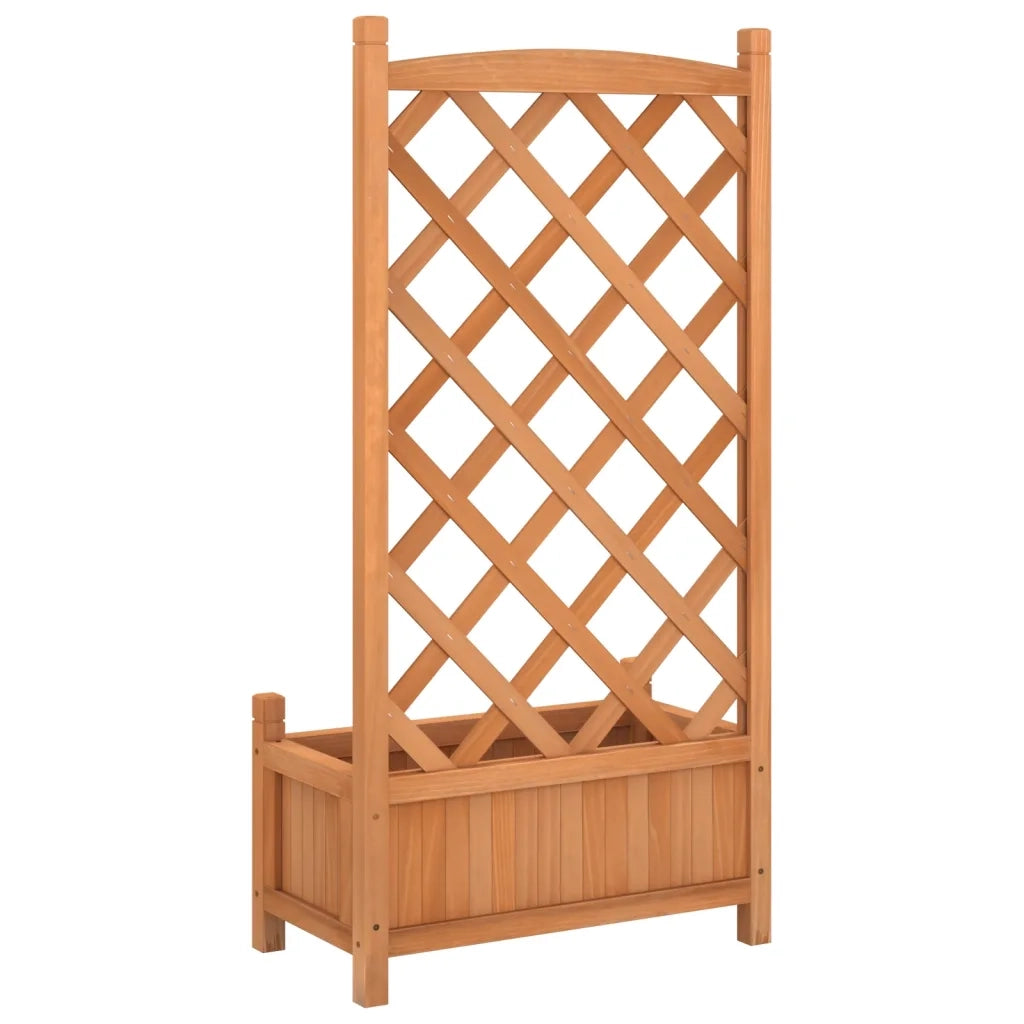 Fioriera con Traliccio Marrone 55x29,5x110 cm in Massello di Abete 365485