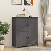 Credenza-Buffet-Armadio da cucina Grigia 83x41,5x100 cm in Legno Massello di Pino 923056