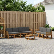 Set di divani da esterno 8 pcs Naturale e Antracite Poliestere 3385058