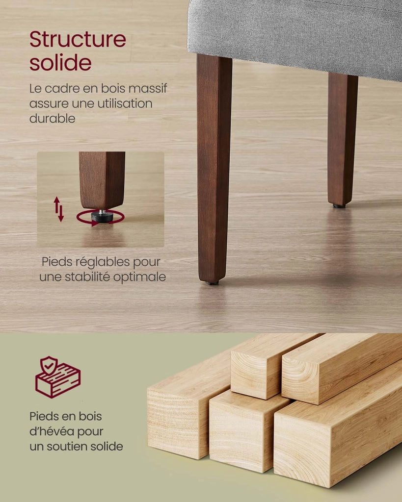Set di 2 sedie da pranzo/cucina con schienale alto e seduta spessa 58 x 48 x 100 cm grigio 12_0008025