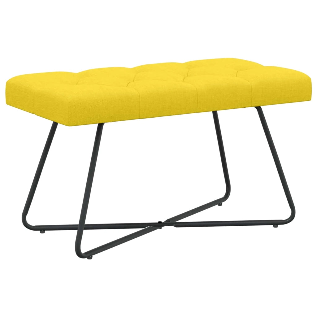 Panchina con bottoni imbottiti Giallo Chiaro 80 x 40 x 46 cm 42038367