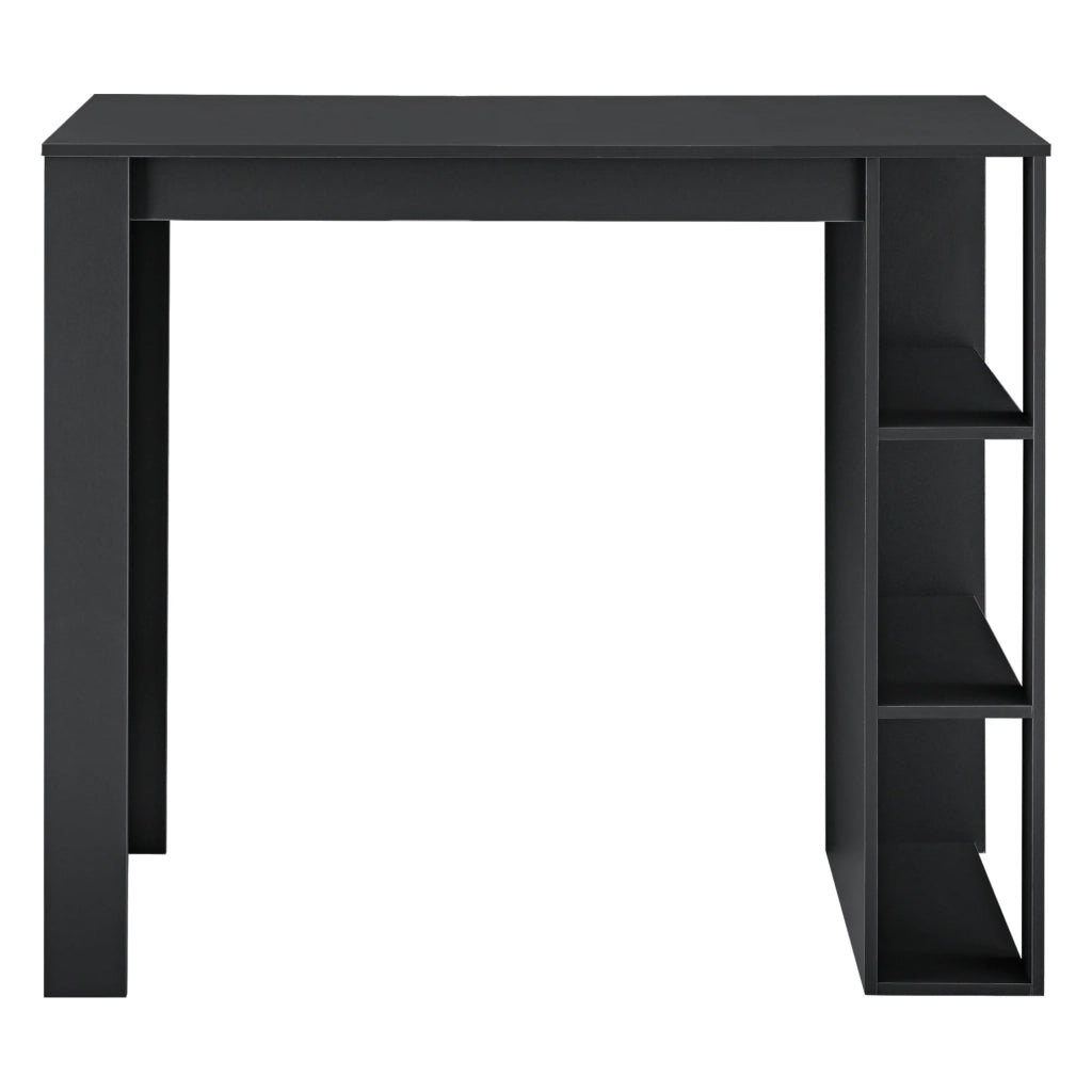 Tavolo da bar di design con superfici di appoggio tavolo da bistrot con 3 ripiani pannello di particelle 110 x 50 x 103 cm nero 03_0006207