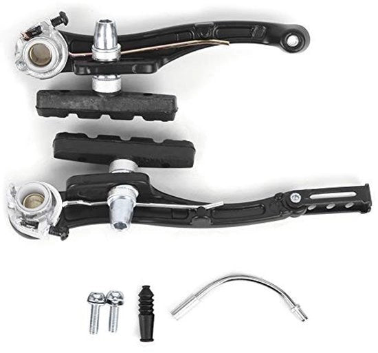 Set di freni V in alluminio - 1/2 coppia - Nero - Adatto per biciclette da 24/26 pollici - Dimensioni 127 x 26 mm - Peso ridotto 185-360g - Freni