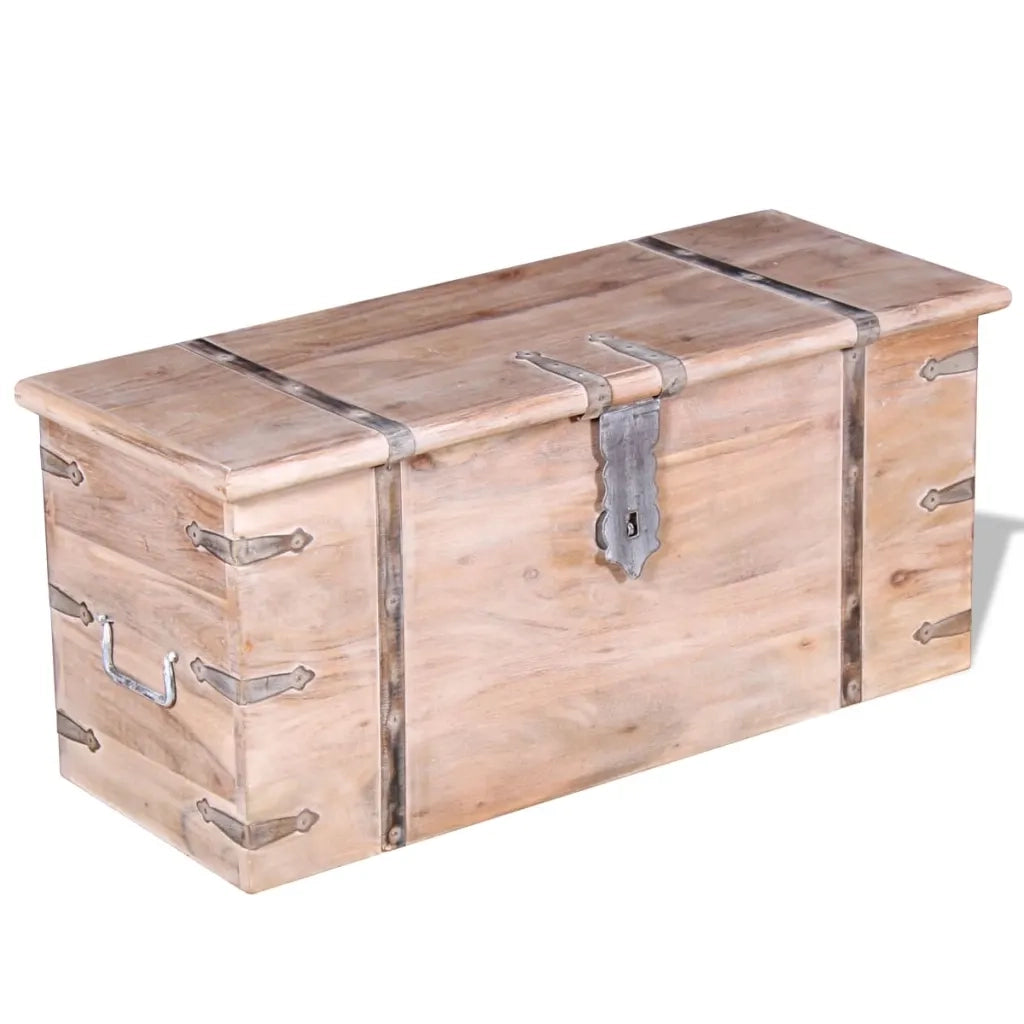 Set 2 Pezzi Cassapanca in Legno Massiccio di Acacia CFW9114725