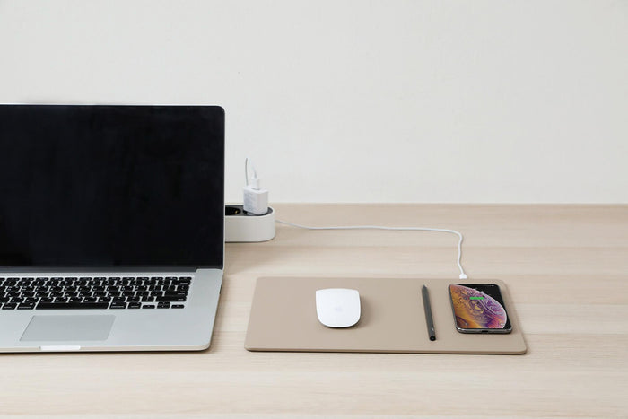 Tappetino per Mouse 34,6x22,5x0,5 cm con Base di Ricarica Wireless Veloce Caffè