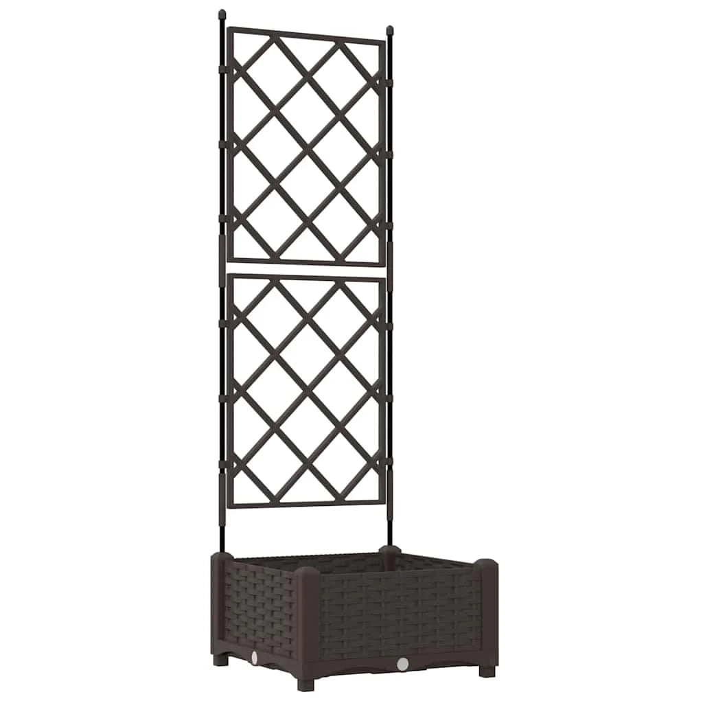 Fioriera moderna da giardino per esterni 40 x 40 x 125 cm resistente design elegante acciaio marrone 02_0058510