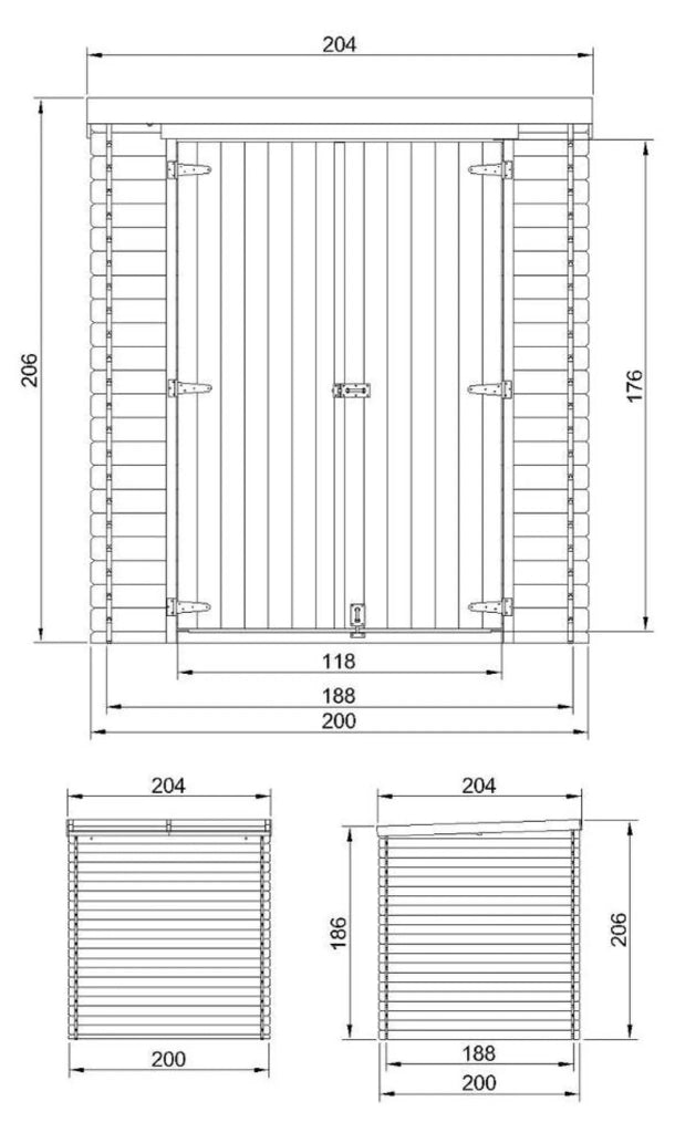 Casetta da giardino in legno 3,53 m² TIMBELA M309C1+M309G