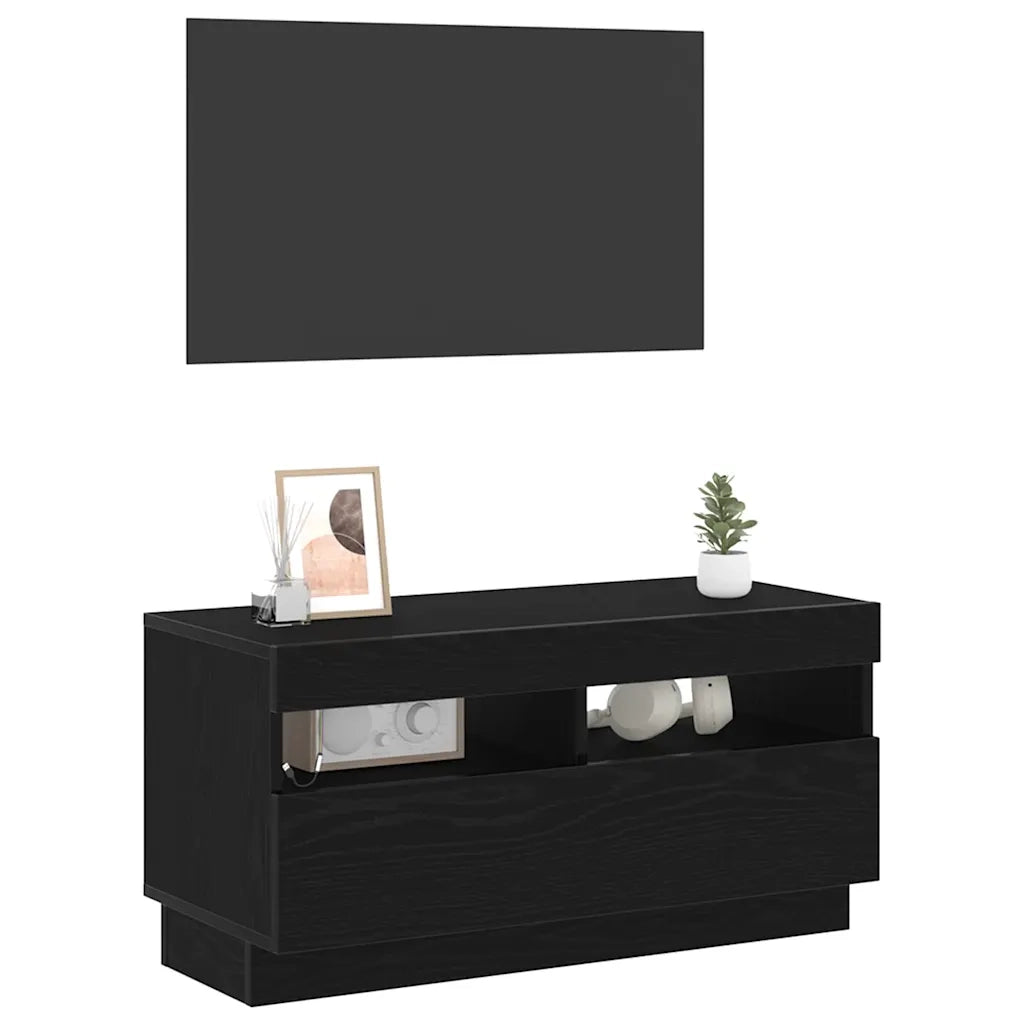 Mobile TV-Credenza per TV-Console TV Rovere Nero 80 x 35 x 40 cm Legno multistrato