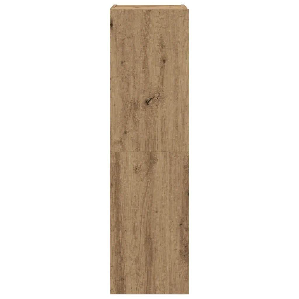 Set Mobile TV 4 pz Montato a Parete Rovere in Legno Multistrato 3329218