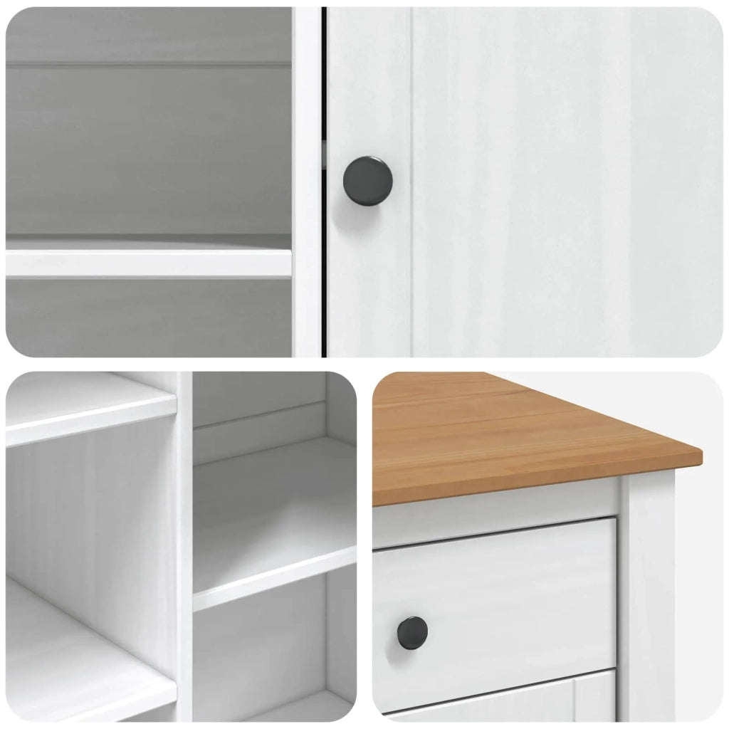 Carrello da Cucina PANAMA 2 pcs Bianco e Cera di Miele